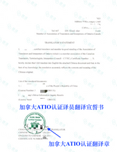 将图片加载到图库查看器，加拿大安省ATIO认证驾照+驾临认证翻译 + 邮寄
