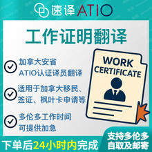 将图片加载到图库查看器，加拿大安省 ATIO 工作/收入证明翻译
